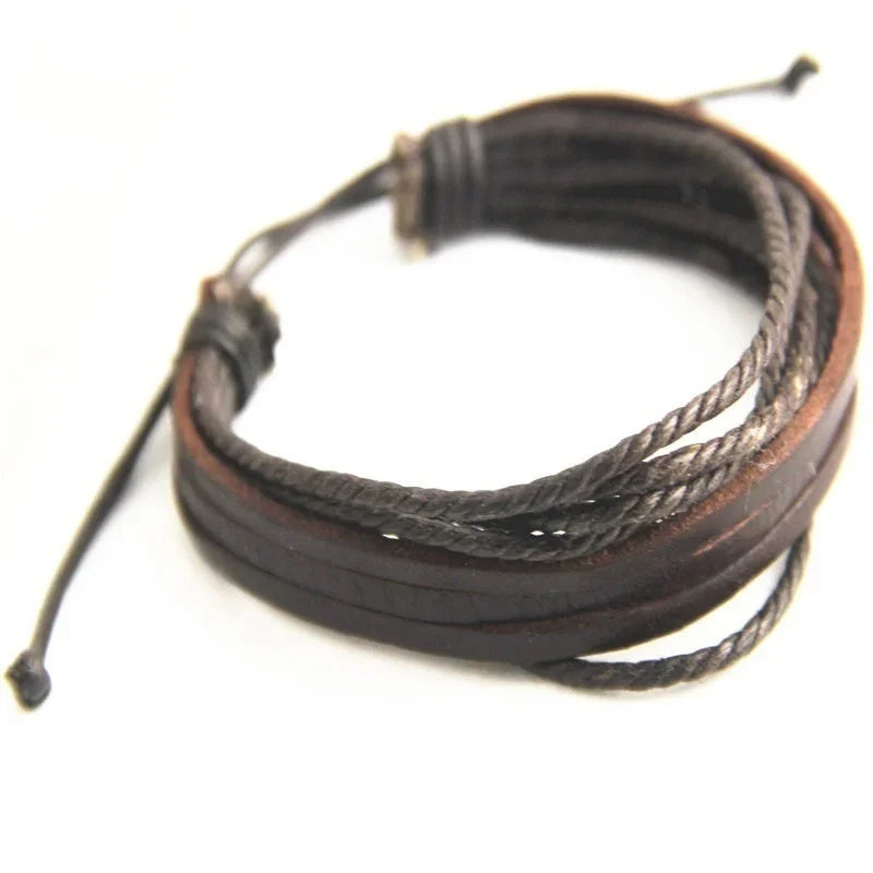 Horus Leather Multi-Strand Bracelet