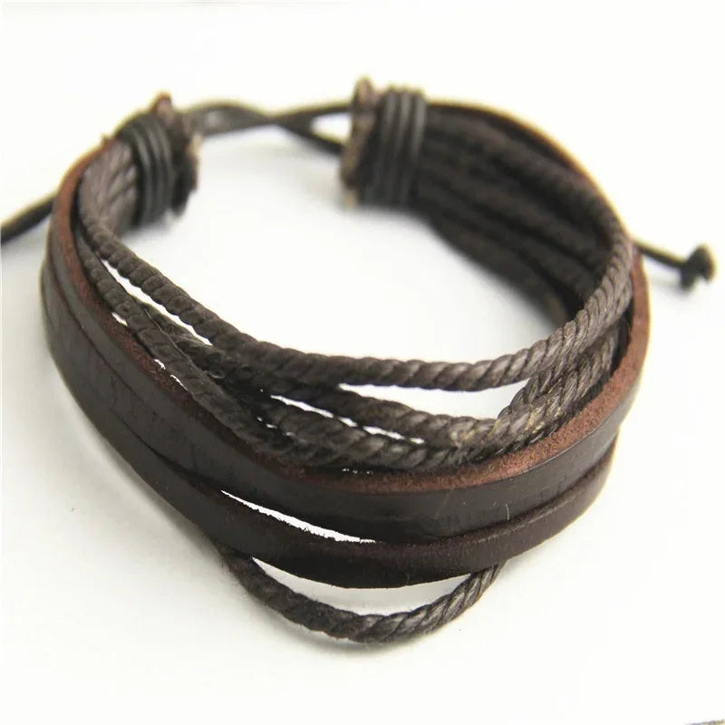 Horus Leather Multi-Strand Bracelet